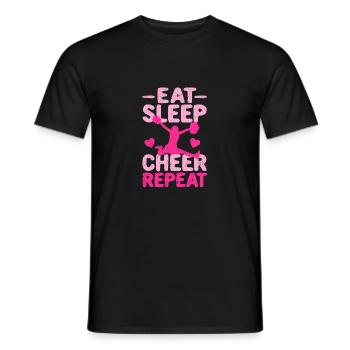 EAT SLEEP CHEER REPEAT Cheerleading Team Cheerlead - Männer T-Shirt - Schwarz - Vorne - AI Model Male 178 light (178cm)