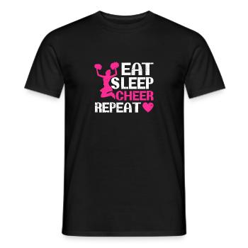 EAT SLEEP CHEER REPEAT Cheerleading Team Cheerlead - Men's T-Shirt - black - Front - AI Model Male 178 light (178cm)