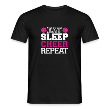 Cheerleading - Eat Sleep Cheer Repeat Cheerleader - Männer T-Shirt - Schwarz - Vorne - AI Model Male 178 light (178cm)