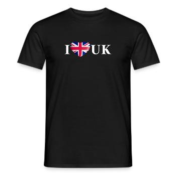 I LOVE UK Geschenkidee United Kingdom England - Männer T-Shirt - Schwarz - Vorne - AI Model Male 178 light (178cm)