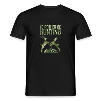 Tendance Je préfère chasser le logo du bouc - T-shirt homme - noir - Devant - AI Model Male 178 light (178cm)