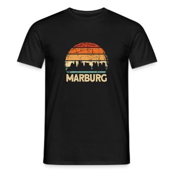 Marburg - Männer T-Shirt - Schwarz - Vorne - AI Model Male 178 light (178cm)