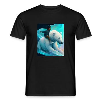Balades pour enfants ours polaires - T-shirt homme - noir - Devant - AI Model Male 178 light (178cm)