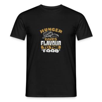 HUNGER GIVES FLAVOUR TO THE FOOD - Men's T-Shirt - black - Front - AI Model Male 178 light (178cm)