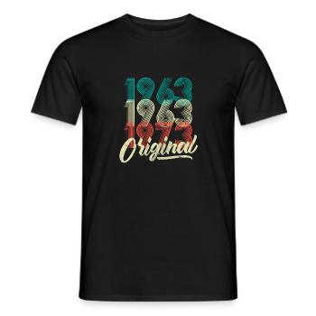 1963 Retro Style 60th Birthday Shirt - T-shirt homme - noir - Devant - AI Model Male 178 light (178cm)