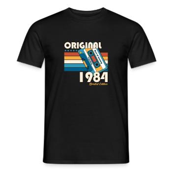 January Born 1984 39th birthday Gift 80s - Men's T-Shirt - black - Front - AI Model Male 178 light (178cm)