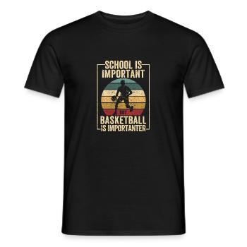 L’école est importante, mais le basketball est plus important - T-shirt homme - noir - Devant - AI Model Male 178 light (178cm)