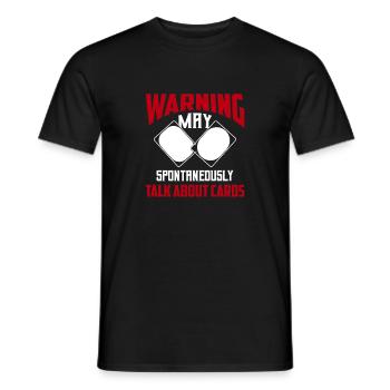 Warning may spontaneously talk about cards TCG Tra - Männer T-Shirt - Schwarz - Vorne - AI Model Male 178 light (178cm)