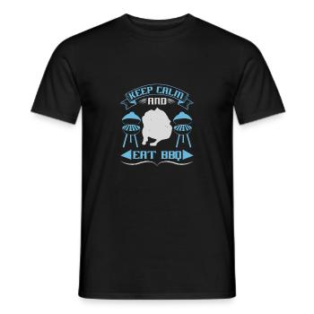 BLEIBEN SIE RUHIG UND ESSEN SIE GRILL - Männer T-Shirt - Schwarz - Vorne - AI Model Male 178 light (178cm)