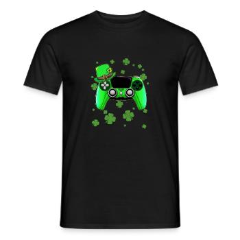Game Console St Patricks Day Gamer - Men's T-Shirt - black - Front - AI Model Male 178 light (178cm)