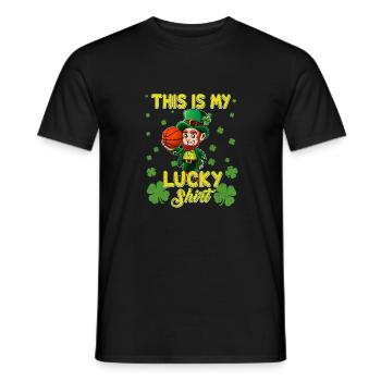 Lucky St Ptricks Day Leprechaun Kids Basketball - Men's T-Shirt - black - Front - AI Model Male 178 light (178cm)