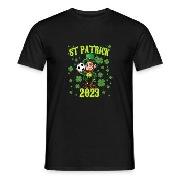 Jeu de football pour enfants Leprechaun St Patricks Day 2023 - T-shirt homme - noir - Devant - AI Model Male 178 light (178cm)