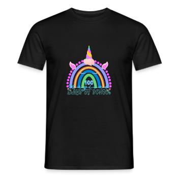 100 magische Schultage Einhorn Kinder 100. Tag - Männer T-Shirt - Schwarz - Vorne - AI Model Male 178 light (178cm)