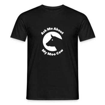 Posez-moi des questions sur ma silhouette de vache Moo - T-shirt homme - noir - Devant - AI Model Male 178 light (178cm)