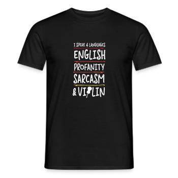 Violin Violinist I Speak 4 - Men's T-Shirt - black - Front - AI Model Male 178 light (178cm)
