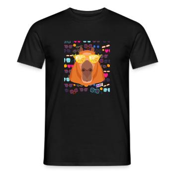 Capy Sunglasses Capybara with Funny Sunglasses - Men's T-Shirt - black - Front - AI Model Male 178 light (178cm)