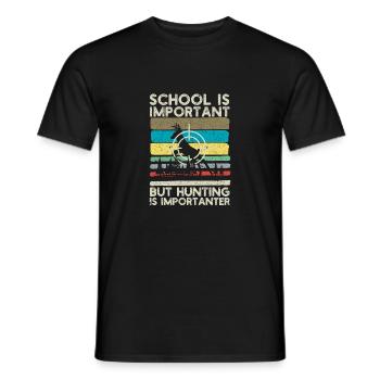 Die Schule ist wichtig, aber die Jagd ist wichtige - Männer T-Shirt - Schwarz - Vorne - AI Model Male 178 light (178cm)