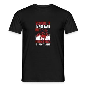 Die Schule ist wichtig, aber die Jagd ist wichtige - Männer T-Shirt - Schwarz - Vorne - AI Model Male 178 light (178cm)