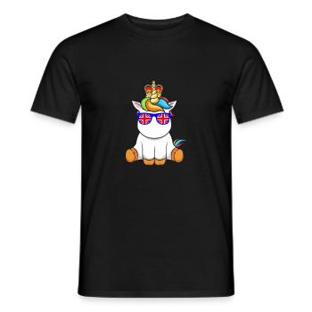 Licorne portant la couronne de la reine - T-shirt homme - noir - Devant - AI Model Male 178 light (178cm)