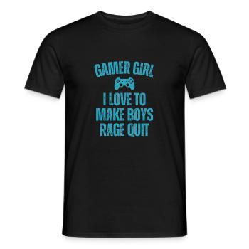 Gamer Girl I Love To Make Boys Rage Quit Funny - Männer T-Shirt - Schwarz - Vorne - AI Model Male 178 light (178cm)