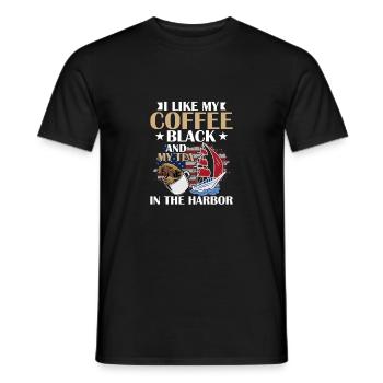 I Like My Coffee Black History Teacher Education - Männer T-Shirt - Schwarz - Vorne - AI Model Male 178 light (178cm)