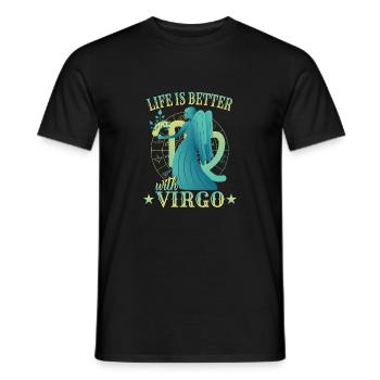 Jungfrau Sternzeichen - Männer T-Shirt - Schwarz - Vorne - AI Model Male 178 light (178cm)