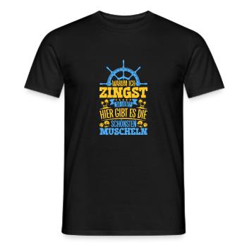 Schöne Muscheln - Warum ich Zingst so liebe - Männer T-Shirt - Schwarz - Vorne - AI Model Male 178 light (178cm)