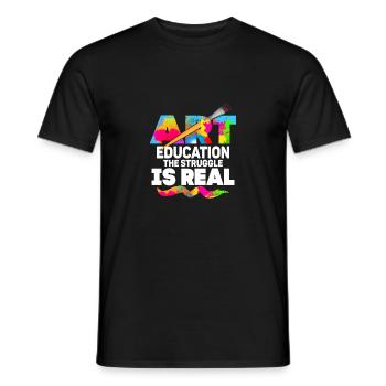 L’éducation artistique La lutte est réelle Professeur Art T - T-shirt homme - noir - Devant - AI Model Male 178 light (178cm)