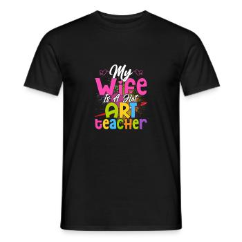 Ma femme est une artiste de formation de professeur d’art en vogue - T-shirt homme - noir - Devant - AI Model Male 178 light (178cm)