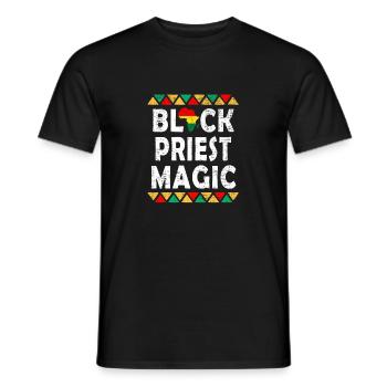 Black Priest Magic Melanin Pride Black History - Men's T-Shirt - black - Front - AI Model Male 178 light (178cm)