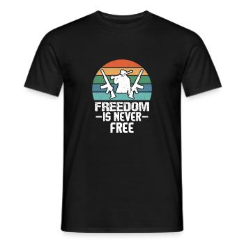 FREIHEIT IST NIEMALS KOSTENLOS SUNSET GUN - Männer T-Shirt - Schwarz - Vorne - AI Model Male 178 light (178cm)