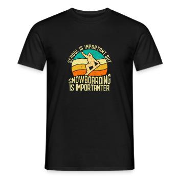 L’école est importante, mais le snowboard est plus important - T-shirt homme - noir - Devant - AI Model Male 178 light (178cm)