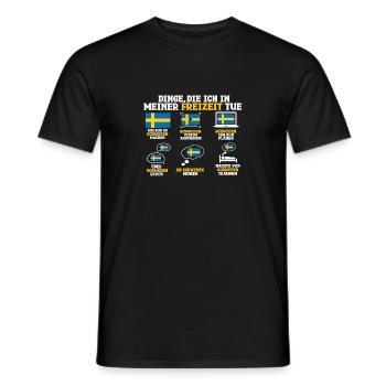 Dinge Die Ich In Meiner Freizeit Mache Schweden - Männer T-Shirt - Schwarz - Vorne - AI Model Male 178 light (178cm)