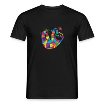 Low Poly Sloth Geometry Poly Paresseux - T-shirt homme - noir - Devant - AI Model Male 178 light (178cm)