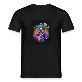 Clown mit Sonnenbrille Zirkus - Männer T-Shirt - Schwarz - Vorne - AI Model Male 178 light (178cm)