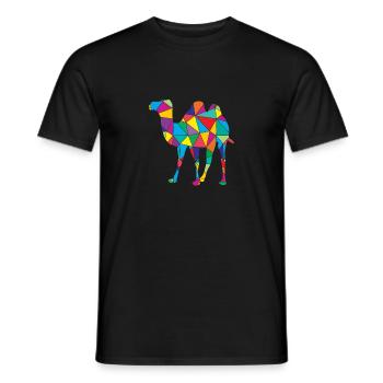 Low Poly Kamel Geometrie Polygon Kamel - Männer T-Shirt - Schwarz - Vorne - AI Model Male 178 light (178cm)