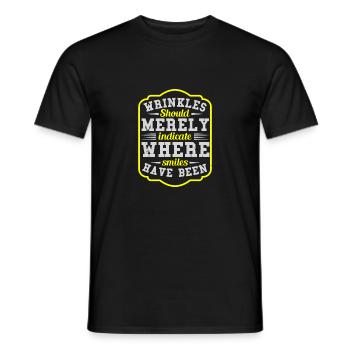 FALTEN SOLLTEN NUR ANZEIGEN, WO LÄCHELN HAT - Männer T-Shirt - Schwarz - Vorne - AI Model Male 178 light (178cm)