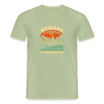School is important, but snowmobiling is - Men's T-Shirt - sage - Front - AI Model Male 178 light (178cm)