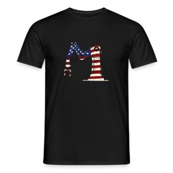 Ingénieur en robotique robotique américain - T-shirt homme - noir - Devant - AI Model Male 178 light (178cm)