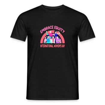 International Women's Day Embrace Equity - Men's T-Shirt - black - Front - AI Model Male 178 light (178cm)