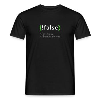 ! False - Lustige Codierung Programmierer Computerprogramm - Männer T-Shirt - Schwarz - Vorne - AI Model Male 178 light (178cm)