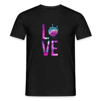 Knitting Knitter Watercolor Love - Männer T-Shirt - Schwarz - Vorne - AI Model Male 178 light (178cm)