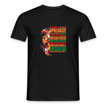 Ne vous excusez jamais Mois de l’histoire des Noirs Juneteenth - T-shirt homme - noir - Devant - AI Model Male 178 light (178cm)