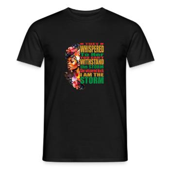 Je suis la tempête Citations du Mois de l’histoire des Noirs - T-shirt homme - noir - Devant - AI Model Male 178 light (178cm)