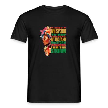 Afro African Woman Back Hisory Month - Men's T-Shirt - black - Front - AI Model Male 178 light (178cm)