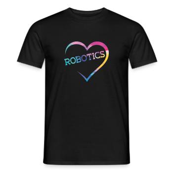 Robot Robotics Engineer Watercolor - Männer T-Shirt - Schwarz - Vorne - AI Model Male 178 light (178cm)