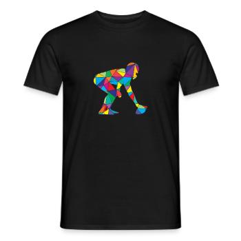 Low Poly Touchdown Polygon Football - Men's T-Shirt - black - Front - AI Model Male 178 light (178cm)