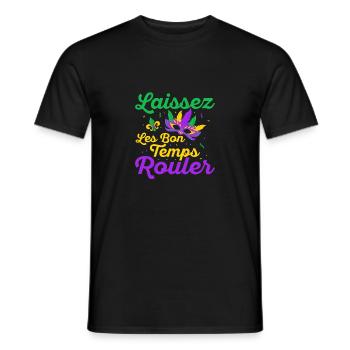 Laissez Les Bon Temps Rouler Mardi Gras Party - Men's T-Shirt - black - Front - AI Model Male 178 light (178cm)