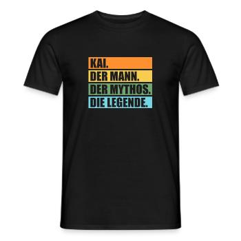 Kai - Männer T-Shirt - Schwarz - Vorne - AI Model Male 178 light (178cm)