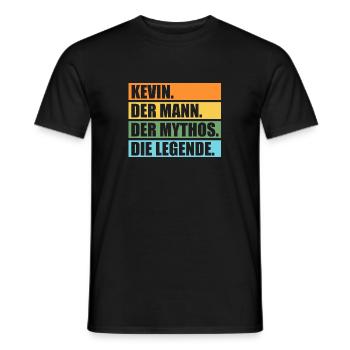 Kevin - Männer T-Shirt - Schwarz - Vorne - AI Model Male 178 light (178cm)